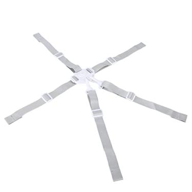 Imagem de Cosiki Correias Altas Ajustáveis ​​da Cadeira de 5 Pontos para o Cinto de Segurança do bebê para o Carrinho de Criança, Correia de Segurança Universal para o Assento da Criança (Alça de 5 pontos com botão branco)