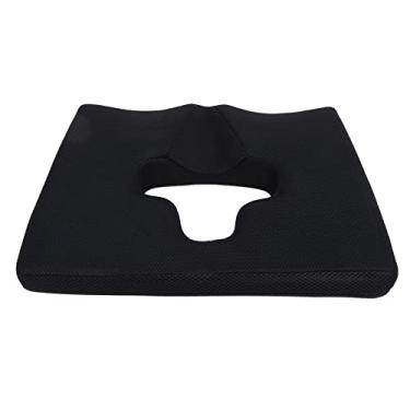 Imagem de Cryfokt Almofada de Recuperação Lenta Respirável para Prevenção de Escaras para População Paralisada Preta, Cadeira de Rodas de Fibra 17,7 X 15,0 X 2,8 pol., Banco