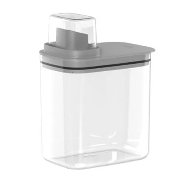 Imagem de Kit Dispenser Organizador Lavanderia 2,3 e 1,5 Litros Acrílico amaciante sabão em pó Lavanderia(3 Cinza 1.5L)