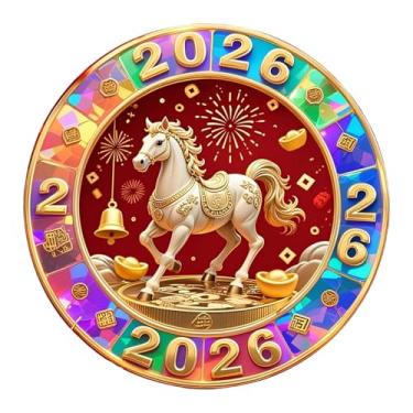 Imagem de ＫＬＫＣＭＳ Decoração de geladeira com tema do Ano do Cavalo, adesivo de geladeira com animais para decoração de casa, cozinha, para crianças e adultos, mapas, Style D