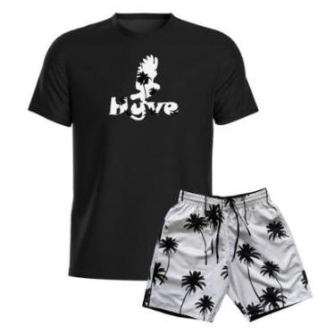 Imagem de Kit Camiseta Algodão Premium e Short Tactel Com Bolsos Top-Masculino