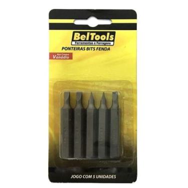 Imagem de Kit 5 Ponta Bit Fenda CV 25mm x 1/4 x 5,0mm Beltools