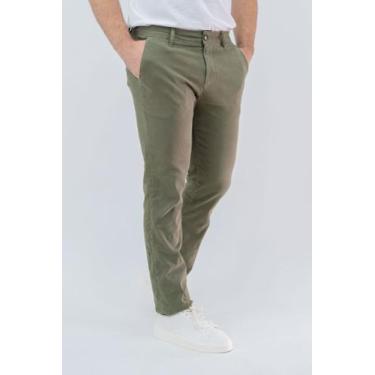 Imagem de Calça Chino Masculina Casual De Veludo Cotelê Slim - Opus, Verde, 46