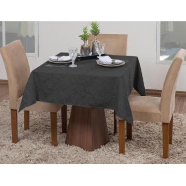 Imagem de Toalha De Mesa Quadrada Sala Jantar Jacquard 4 Lugares - Actual Decor,