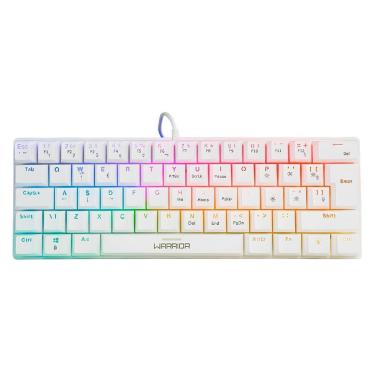 Imagem de Teclado Mecânico Gamer Multilaser Warrior Royal - ABNT2 - Formato 60% - Switch Blue - RGB - Branco-Unissex