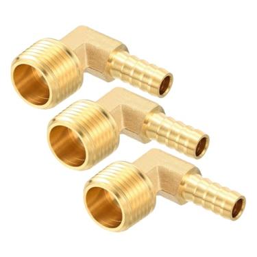 Imagem de Kozelo Pacote com 3 acessórios de mangueira de latão Farpa de mangueira de 3/20.3 cm para conexões macho NPT de 1/5.1 cm para máquinas domésticas, banheiras de massagem e sistemas de irrigação