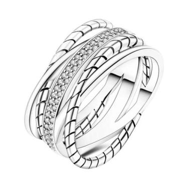 Imagem de Anel Empilhável De Zircônia Em Prata Esterlina 925 Para Mulheres, Pres