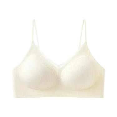 Imagem de Sutiã Sem Fio De Renda Para Mulheres, Estilo Colete Com Alças Finas, C
