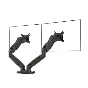 Imagem de Suporte Articulado de Mesa F160N com Pistão a Gás e Ajuste de Altura para 2 Monitores de 17 a 35” ELG