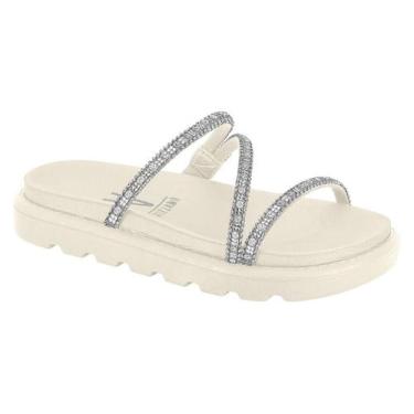 Imagem de Papete Vizzano 3 Tiras Com Strass Calce Facil Branco Off, Branco off, 