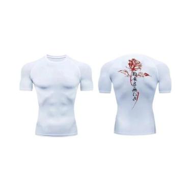 Imagem de Camisetas De Compressão Masculinas De Secagem Rápida Com Estampa Flora
