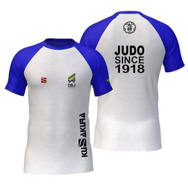 Imagem de Camiseta Judo KuSakura CBJ Branca/Azul, Branco, Azul, PP
