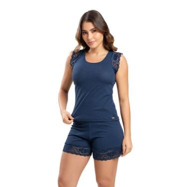 Imagem de Short Doll Flavia IMI Pijama Feminino em Suede Canelado Confortável pa