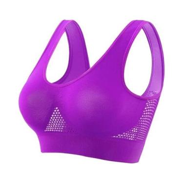 Imagem de Sutiã Esportivo Feminino Sem Costura, Com Efeito Push-up, Sem Arame, R