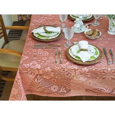 Imagem de Toalha de Mesa 6 Lugares Renda Realeza 150x210cm - Lepper, Rosa, Retan