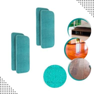 Imagem de kit 10 Refil de Microfibra Verde para Mop Spray Multiuso Alta Absorção