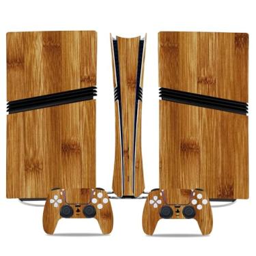 Imagem de Adesivo Skin para PS5 Pro Digital Edition, capa protetora de vinil para controle de console de jogos (madeira marrom)