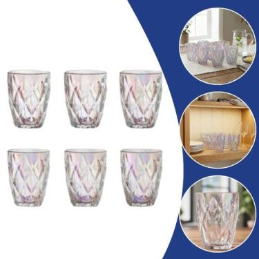 Imagem de Jogo 6 Copos Vidro Diamond Rainbow 280ml - Importados