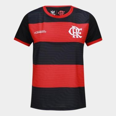 Imagem de Camiseta Flamengo Emoção Feminina - Braziline, Vermelho, Preto, GG