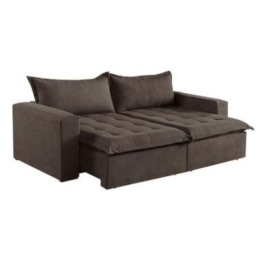 Imagem de Sofá Cama 2 Lugares Retrátil Reclinável M-184 Veludo Martins Marrom - 