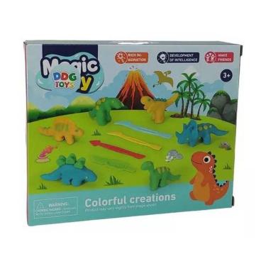 Imagem de Kit Massinha de Modelar Infantil com Molde e Acessórios para Estimular Criatividade e Habilidades Motoras Amarelo DDG