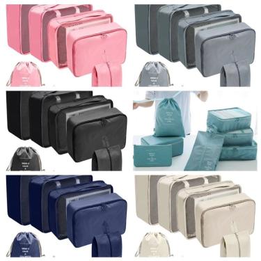 Imagem de Kit de Organizadores de Mala 7 Peças Oem Necessaire de Viagem em Nylon Resistente à Água Cor Aleatório Unissex