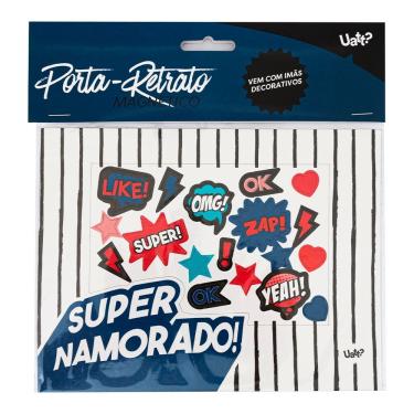 Imagem de Porta-retrato Magnético Super Namorado Tpc para Foto 10CM X 15CM com Ímãs Decorativos em Manta Magnética