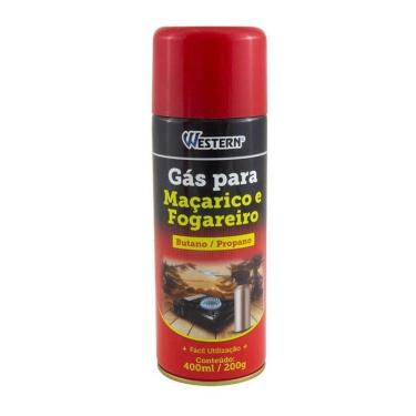 Imagem de Gás para Maçarico e Fogareiro Gás Maçarico Western 400ML com Encaixe Fácil e Válvula Controladora