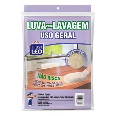 Imagem de Luva para Lavagem Automotiva e Multiuso 512 para Limpeza de Carro e Casa Plast Leo