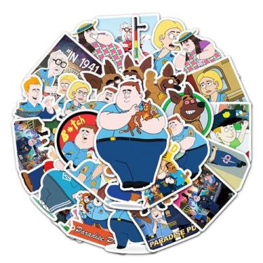 Imagem de Pacote de adesivos Paradise Town Police Station, 50 unidades de anime 