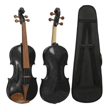 Imagem de Violino Konig 4 4 Preto Brilho Completo Ajustado Estojo Arco