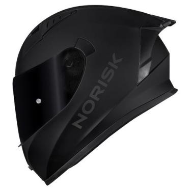 Imagem de Capacete Moto Masculino Norisk Flow Preto Fosco + Viseira, Preto Fosco