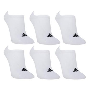Imagem de Kit Meia Adidas No Soquete Show 6 Pares, Branco, Preto, 43/45