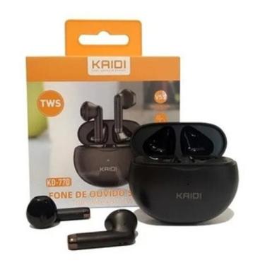 Imagem de Fone de ouvido sem fio Bluetooth preto tws kaidi kd-770