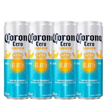 Imagem de Cerveja Corona Cero Sunbrew Lata 350ml 0,0% Alc kit 4un