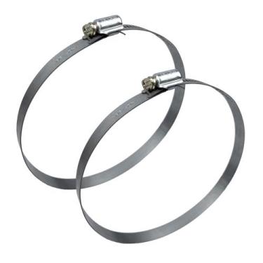 Imagem de Abraçadeira Aço Carbono Rosca Sem Fim 140X159 - 14MM - 2 UND Borrachas