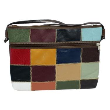 Imagem de Bolsa De Retalhos Em Couro transversal Feminina Patchwork BLSR214 - Do