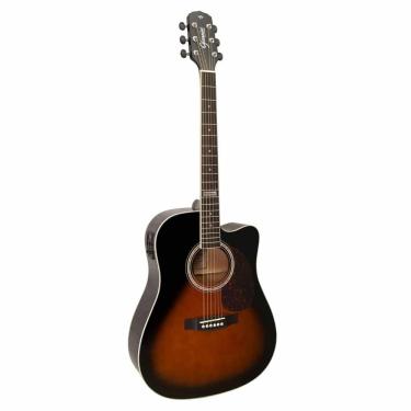 Imagem de Violão Eletroacústico Aço GF1D CEQ Folk 3 Tone Sunburst Laranja com Acabamento de Qualidade Giannini