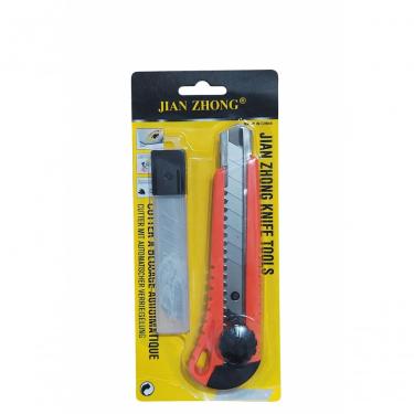 Imagem de Estilete Retrátil 18mm Profissional com Lâminas Adicionais para Corte de Papelão Plástico e Embalagens