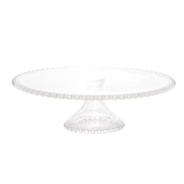 Imagem de Prato Para Bolo e Doce em Cristal Com Pé Pearl 31x11cm Wolff