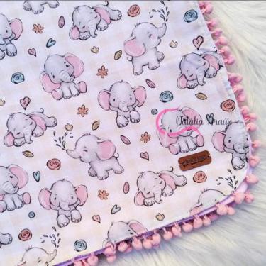 Imagem de Mantinha de bebê flanelada elefantinha - Natália Araujo Handmande, Ele