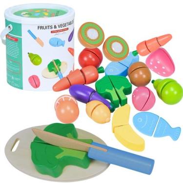 Imagem de Brinquedo Legumes e Frutas Comidinhas de Cortar com tiras autocolantes