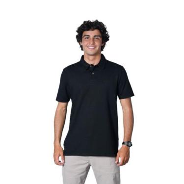 Imagem de Polo Masculina Oceano Surfwear Tricot 103428 Cor:PretoTamanho:GG, Pret