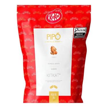 Imagem de Pipoca Gourmet Doce Sache Sabor Kit Kat 70g Lanche Crocante Chocolate 