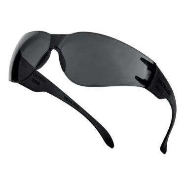 Imagem de Oculos De Proteção Fume Cinza Oval Segurança Epi Obra Preto - GENERICA