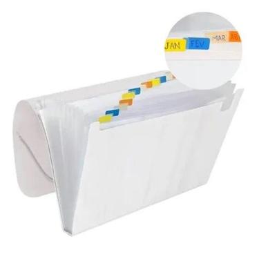 Imagem de Pasta Sanfonada p/ Duplicata c/12 Divisórias New Line Cristal Polibras