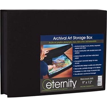 Imagem de HG Concepts Art Photo Storage Box Eternity Archival Clamshell Box para armazenar obras de arte, fotos e documentos Deluxe livre de ácido, resistente e forrada com papel de arquivo - [Preto - 23 x 30