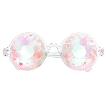 Imagem de Lelinta Óculos caleidoscópio com lente de cristal, acessórios de fantasia de Dia das Bruxas para homens e mulheres, festa cosplay, Transparente., tamanho �nico