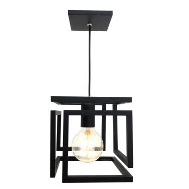 Imagem de Pendente Infinity Alumínio Preto +Lâmpada Filamento G95 220V