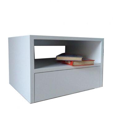 Imagem de Mesa De Cabeceira Suspensa Trovarelli 1 Gaveta - Branco